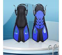 Yhenlovtt Palmes de plongée avec tuba au design modifiable pour adultes - Poids plume en silicone professionnel pour l'entraînement des palmes Divin (bleu)