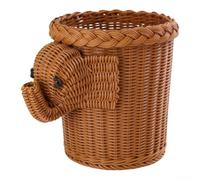 Yhenlovtt Panier de rangement tissé effet rotin tressé en plastique pour organiser les fruits, les jouets et les articles ménagers dans un style naturel décoration d'intérieur (éléphant)