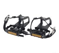Yhenlovtt Pédales de vélo à double roulement en alliage d'aluminium, repose-pieds texturés antidérapants légers pour VTT, vélo de route, noir