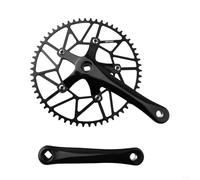 Yhenlovtt Pédalier creux ultra léger 130bcd de 50 à 58t avec plateau étroit pour vélos à 9, 10 ou 11 vitesses, bras de manivelle de 170 mm pour CNC Al7075 (manivelle noire 58T)