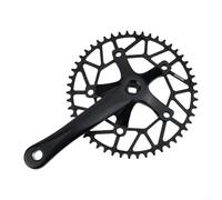 Yhenlovtt Pédalier creux ultraléger 130bcd 50 à 58t avec plateau étroit large pour vélos à 9, 10 ou 11 vitesses, bras de manivelle de 170 mm pour CNC Al7075 (manivelle noire 50T)