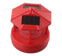 Yhenlovtt Phare solaire d'extérieur avec faisceau rotatif à 360 degrés étanche pour pelouse, cour, patio, décoration de rue (rouge)