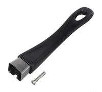 Yhenlovtt Poignée de casserole avec vis d'installation, poignée de rechange longue en bakélite, poignée amovible, noir, pour poêle, poêle à frire