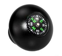 Yhenlovtt Poignée de tête de bâton de randonnée avec boussole intégrée pour la randonnée et la marche, poignée en plastique noir avec interface de filetage 3 sur 8-16 pour Ca