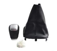 Yhenlovtt Pommeau de levier de vitesse en cuir noir cousu à la main, pour noyau ABS durable, compatible avec Range For Rover pour Evoque 2011-2018 6 vitesses, OEM LR024719 (tête + boîtier)