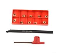 Yhenlovtt Porte-outil de tournage S08K-SCLCR06 8 mm avec 10 inserts CCMT060204 pour barre d'alésage de tour, finition et finition, tige en acier 125 mm