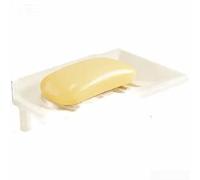 Yhenlovtt Porte-savon mural en aluminium et acier résistant à la rouille, installation sans perçage avec plateau de drainage, organisateur de comptoir de salle de bain pour la maison (B)