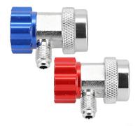 Yhenlovtt R134a Coupleur rapide pour climatiseur de voiture, bleu et rouge, haute et basse pression, matériau