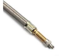 Yhenlovtt Rallonge de valve de pneu flexible pour camions, camping-cars, remorques - Tuyau de 18 cm avec écrou en cuivre et acier inoxydable 304, aluminium