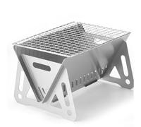 Yhenlovtt Réchaud de camping pliable en acier inoxydable léger pour barbecue, barbecue, cuisine, pique-nique, camping, randonnée, randonnée en plein air, plus pour une installation simple