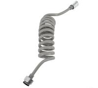 Yhenlovtt Ressort de tuyau de douche rétractable, tube d'extension flexible en métal PU, accessoire de plomberie anti-salle de bain, pour pommeau de douche à main gris blanc (gris, 1,5 m)