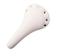 Yhenlovtt Rivet Pignon fixe en cuir PU pour selle de vélo pour piste de vélo 28 cm avec rails en acier inoxydable compatible avec Fixie et autres vélos Bi (blanc)