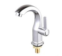 Yhenlovtt Robinet de lavabo moderne et fonctionnel en ABS pour eau froide simple, argenté, pour cuisine, salle de bain, toilettes (argent)