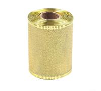 Yhenlovtt Ruban de Noël | 6,3 cm de large | En organza transparent scintillant rouge et doré avec bords métalliques de 4,6 m | Pour couronnes de Noël | Emballage cadeaux et loisirs créatifs (1)