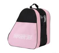 Yhenlovtt Sac de patinage à sangle pour patins à roulettes et patins à roulettes Oxford triple couche en tissu Oxford avec bandoulière réglable Design patins à glace en ligne (rose)