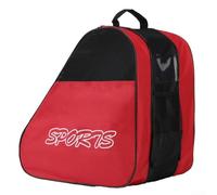 Yhenlovtt Sac de patinage pour patins à roulettes Oxford, patins à roues alignées et patins en tissu avec bandoulière modifiable pour trois couches (rouge)
