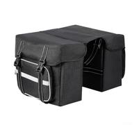 Yhenlovtt Sac de selle de vélo de grande capacité pour vélo électrique et VTT, sac de coffre arrière étanche de 25 l avec housse de pluie, bandes réfléchissantes, compatible avec tige de selle (noir +