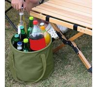 Yhenlovtt Seau pliable portable avec poignée pour le camping, la pêche et le jardinage - Capacité de 20 L - Boîte de rangement pliable en maille PVC étanche (vert, 10 l)