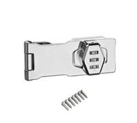 Yhenlovtt Serrure à combinaison multifonctionnelle en alliage de zinc avec boulon de 7,6 cm et 10,2 cm pour tiroir, armoire, réfrigérateur, sécurité antivol - Noir (10,2 cm argenté)