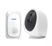 Yhenlovtt Sonnette vidéo 25 K pour l'extérieur avec résolution interphone et surveillance à distance pour la maison, l'intérieur et la télécommande, compatible Twoway