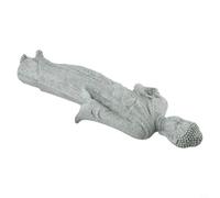 Yhenlovtt Statue de jardin Bouddha pour extérieur et intérieur en résine effet zen décoration de pelouse maison et jardin 3,5 x 5,5 x 18 cm (B)