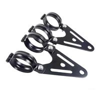 Yhenlovtt Support de phare de moto réglable 32-60 mm en fer noir de style rétro pour VTT, UTV modèles côte à côte (noir 32 41 mm)