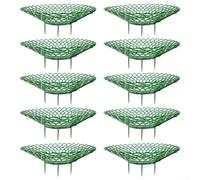 Yhenlovtt Support de plantes fraises avec 3 pieds robustes, support de plantes de jardin pour baies, tomates, poivrons, plateau de protection (vert, S, 10 pièces)