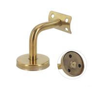 Yhenlovtt Support de rampe d'escalier mural en acier inoxydable 304 avec finition chromée polie, fixation murale dorée, 60 mm x 60 mm pour intérieur