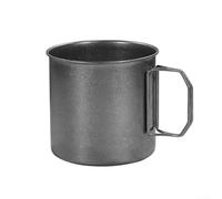 Yhenlovtt Tasse pliante vintage en acier inoxydable 304, tasse à café de voyage, camping, extérieur, finition grise, plusieurs options de taille, poignée portable (7 cm)