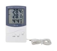 Yhenlovtt Thermomètre hygromètre numérique d'intérieur et d'extérieur avec écran LCD et sonde, design mural en ABS pour maison, bureau, jardin, modèle TA318