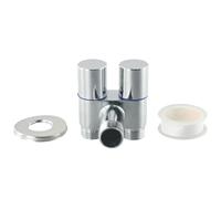 Yhenlovtt Vanne d'angle à double contrôle en métal G1/2 pouces Robinet de machine à laver Vanne triangulaire à deux sorties pour salle de bain, cuisine, lavabo, toilettes, bidet, douche, évier de