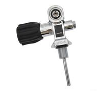 Yhenlovtt Vanne de réservoir de plongée 250 bar DIN + YOKE Interface double usage 18 x 1,5 mm Filetage en laiton chromé avec port de décompression de sécurité