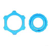 Yhenlovtt Verrou central de roue de vélo à 6 boulons - Kit de conversion adaptateur disque en alliage d'aluminium pour VTT avant pour arrière plus installation (bleu)