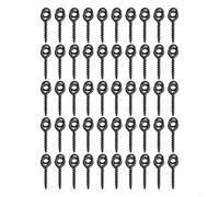 Yhenlovtt Vis d'appât de pêche en acier inoxydable de 15 mm avec maillons ovales et ronds pour la pêche à la carpe et les bouillettes, matériel terminal anti-éjection noir (anneau elliptique)