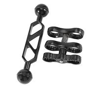 Yheonver 202381 Lampe de plongée en alliage d'aluminium Bras d'articulation à rotule double et 1 jeu de fixation pince papillon pour caméra de photographie sous-marine