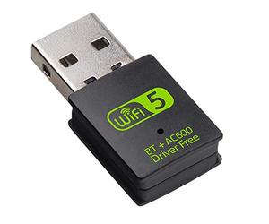 Yheonver Adaptateur Bluetooth WiFi USB, récepteur externe de réseau sans fil à double bande de 600 Mbps, dongle WiFi pour PC/ordinateur portable/ordinateur de bureau