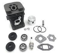 Yheonver Cylindre de tronçonneuse 41,1 mm et joint de piston Assy Bougie d'allumage Rainuré Kit roulement à billes pour Partner 350 Partner 351