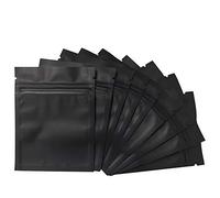 Yheonver Lot de 100 sachets hermétiques en mylar - Sans odeur - 3 x 4 - Sachets en aluminium plats avec fermeture éclair - Noir mat