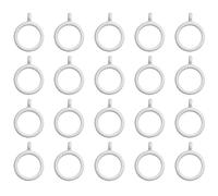 Yheonver Lot de 20 anneaux de rideaux intérieurs en plastique Blanc 25 mm