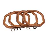 Yheonver Lot de 4 cercles à broder octogonaux en imitation bois pour loisirs créatifs, couture et suspension