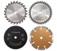 Yheonver Lot de 4 lames de scie circulaire, multifonctionnelles, en carbure de tungstène, 115 x 10 mm, avec 4 lames de coupe en plastique