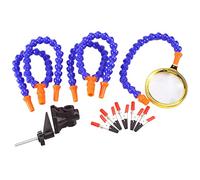 Yheonver Poste de Soudure de Table D'Étau de Table D'Étau avec 5Pc Bras Flexible Support de Fer à Souder Pcb Soudure Réparation Troisième Main Outil