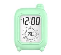 YHFITN Horloge Minuterie Visuelle, Réveil Numérique avec Température et Compte à Rebours, Cadeau Créatif pour Enfants, Idéal pour Salle de Sport, Salles d'Étude, Bureau et Cuisine (Vert)