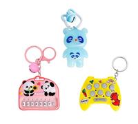 YHFITN Porte-clés panda piano en acrylique, porte-clés avec pendentif panda, jeu de taupe, jouets de voyage, cadeaux de Noël et d'anniversaire pour filles