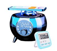 YHFITN Réveil Enceinte Bluetooth Projection de Ciel étoilé Lumière d'ambiance Charge Rapide sans Fil Veilleuse Radio FM TF Carte/Disque U/AUX Lecteur de Musique Cadeau pour Famille/ami/Enfant (Noir)