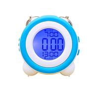 YHFITN Réveil Super Puissant, Double Sonnerie, Fonctionne à Piles, avec Fonction répétition, Mode Silencieux, Calendrier, Date et Semaine, Design rétro, idéal pour Le Bureau et la Maison. (Bleu)