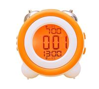 YHFITN Réveil Super Puissant, Double Sonnerie, Fonctionne à Piles, avec Fonction répétition, Mode Silencieux, Calendrier, Date et Semaine, Design rétro, idéal pour Le Bureau et la Maison. (Orange)