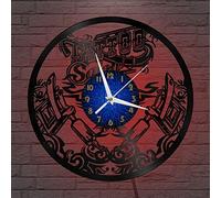 YHFR Tattoo Salon ,Horloge Murale en Vinyle, Horloge Murale en Vinyle Noir 30,5 cm pour Salon Chambre (B,avec lumière LED)