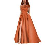 yhfshop Bal Mariage Cérémonie Robe de Soirée,Robes de soirée pour Femmes avec Fente,Rust Red,US6,Grande Taille Robe de Soirée Femme