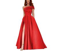 yhfshop Dentelle Robe de Soirée Longue,Robes de soirée pour Femmes avec Fente,Red,US2,Elégante Robe de Soirée Cérémonie